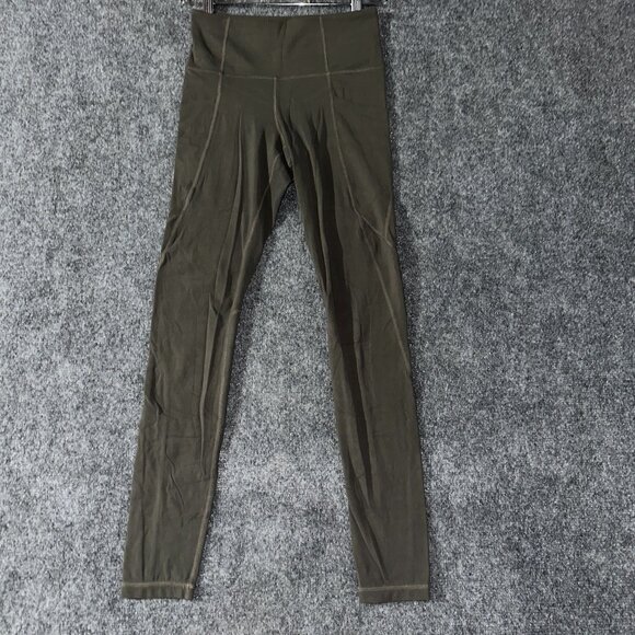 Athleta Salutation Stash Pocket Womens MXS Green Compression Pants Yoga - Picture 1 of 7